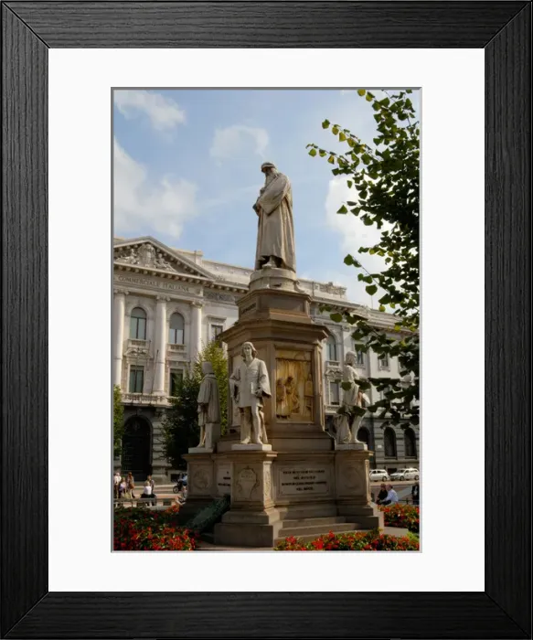 Framed Print : 04. Italy, Milan, 1872 statue of Leonardo da Vinci, Piazza della Scala Framed Print : 04. Italy, Milan, 1872 statue of Leonardo da Vinci, Piazza della Scala