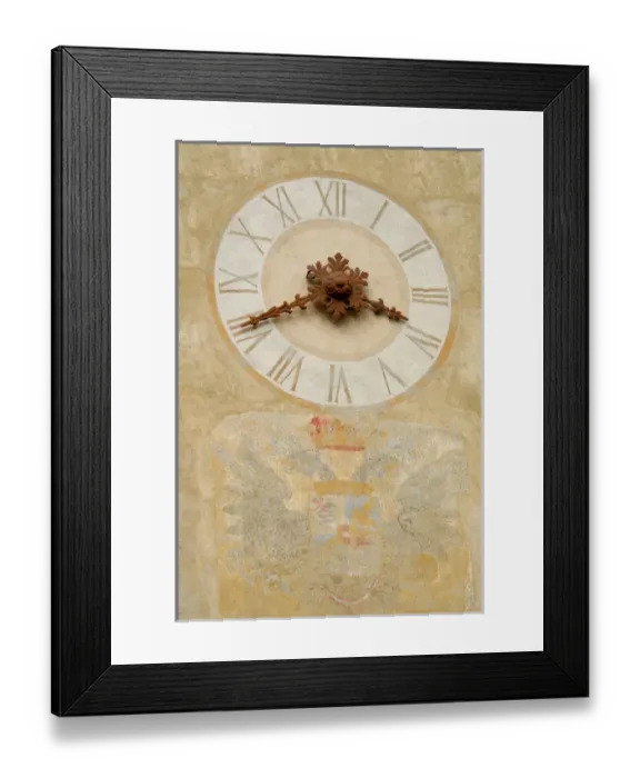 Framed Print : 04. Italy, Bergamo, clock tower detail in hilltop medieval town