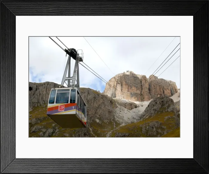 Framed Print : 04. Italy, Dolomites, Trentino, Pordoi Pass, funicular ride to observatory Framed Print : 04. Italy, Dolomites, Trentino, Pordoi Pass, funicular ride to observatory