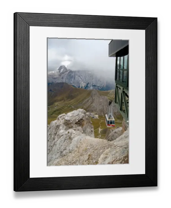 Framed Print : 04. Italy, Dolomites, Trentino, Pordoi Pass, funicular ride to observatory Framed Print : 04. Italy, Dolomites, Trentino, Pordoi Pass, funicular ride to observatory