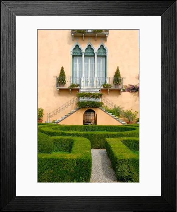 Framed Print : 04. Italy, Bardolino, formal garden of private villa (Editorial Usage Only)