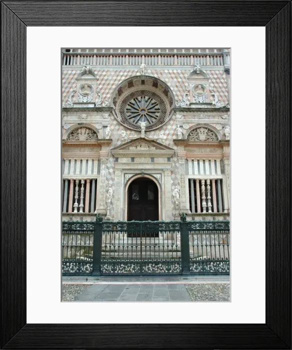 Framed Print : 04. Italy, Bergamo, detail of front of Duomo