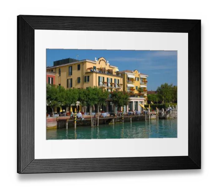 Framed Print : 04. Italy, Sirmione, Lake Garda, Hotel Sirmione on waterfront (Editorial Usage Only)