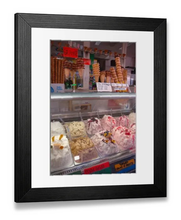 Framed Print : 04. Italy, Sirmione, Lake Garda, gelateria in historic town center (Editorial Usage Only) Framed Print : 04. Italy, Sirmione, Lake Garda, gelateria in historic town center (Editorial Usage Only)