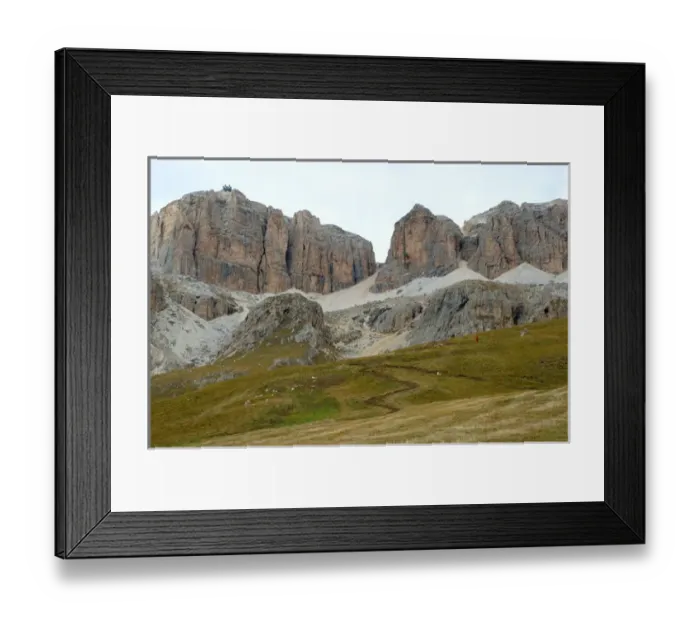 Framed Print : 04. Italy, Dolomites, Pordoi Pass, view of observatory and trails
