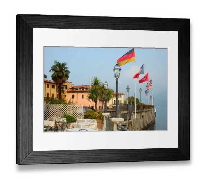 Framed Print : 04. Italy, Lake Como, lakeside restaurant and resort Framed Print : 04. Italy, Lake Como, lakeside restaurant and resort