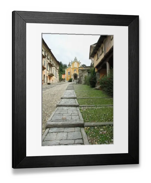 Framed Print : 04. Italy, Orta, Lake Orta, church at end of steep street Framed Print : 04. Italy, Orta, Lake Orta, church at end of steep street