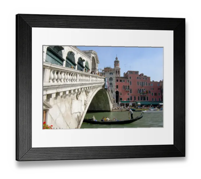 Framed Print : 04. Italy, Venice, gondolas on Grand Canal by Rialto Bridge