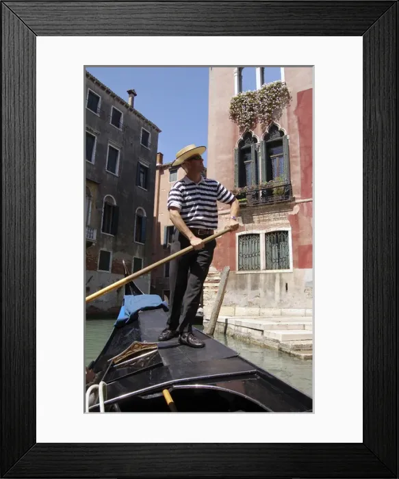 Framed Print : Italy, Venice. Gondola ride on the canals