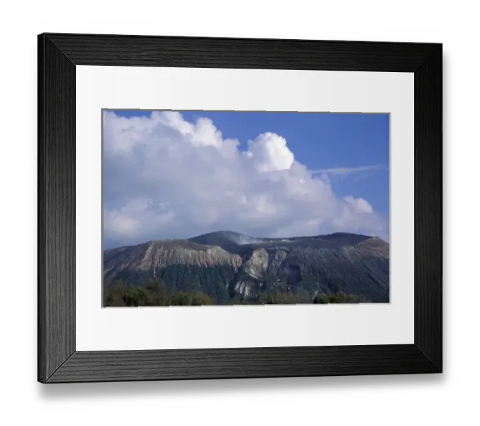 Framed Print : EU, Italy, Sicily, Eolian Islands, Volcano aerial