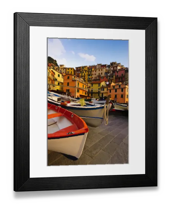 Framed Print : Europe, Italy, Tuscany, Cinque Terre. Fishing boats at rest in Manarola in Cinque Terre Framed Print : Europe, Italy, Tuscany, Cinque Terre. Fishing boats at rest in Manarola in Cinque Terre