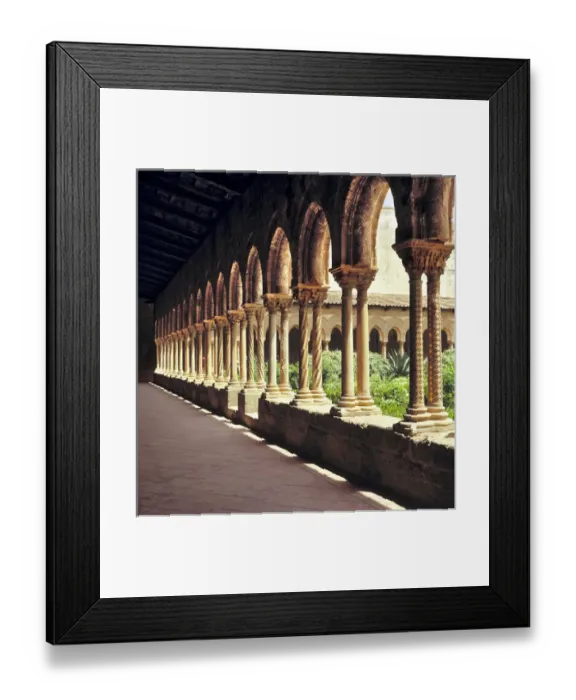 Framed Print : Italy, Sicily, Palermo. Craftsmen from all over Italy worked on the cloisters