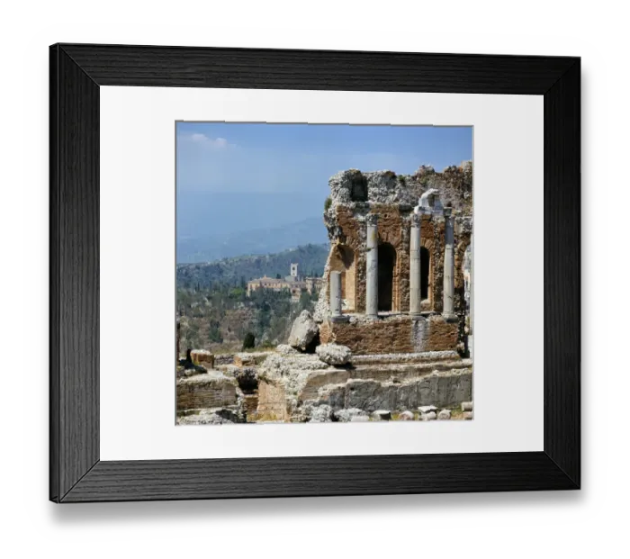 Framed Print : Italy, Sicily, Taormina. Smoke from erupting Mt. Etna is visible from the Greek Theater in Taormina Framed Print : Italy, Sicily, Taormina. Smoke from erupting Mt. Etna is visible from the Greek Theater in Taormina