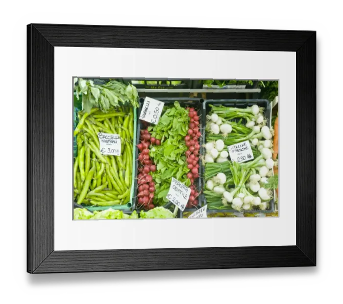 Framed Print : Europe, Italy, Tuscany, Florence, Vegetales For Sale at Market