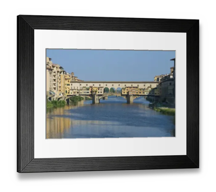 Framed Print : Europe, Italy, Tuscany, Florence, Ponte Vecchio and the Arno River at Sunrise