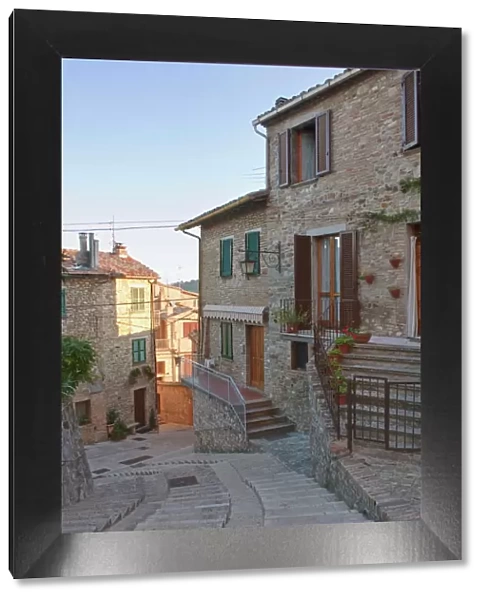 Europe, Italy, Umbria, Montone, Street in Historic District