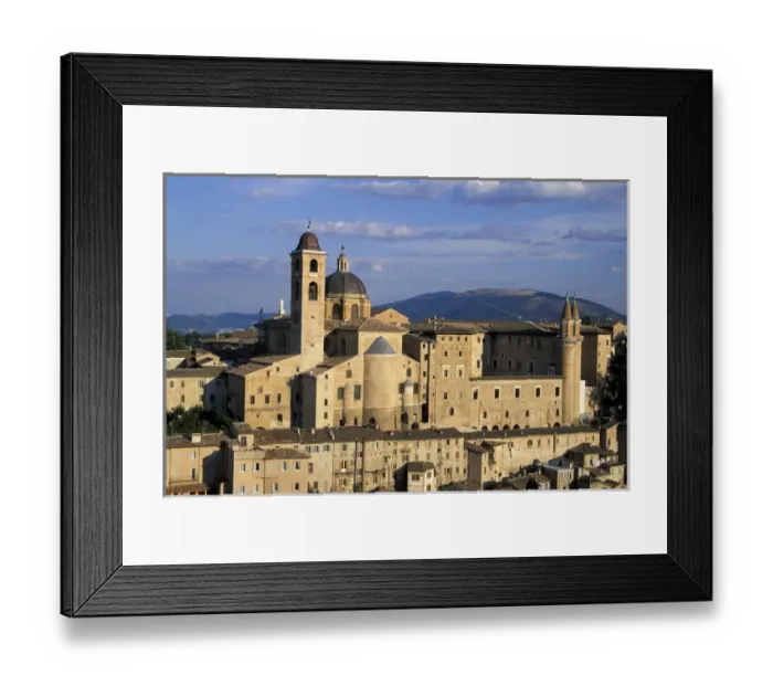 Framed Print : Europe, Italy, Le Marche, Urbino. Buildings at Piazza Duca Federico Framed Print : Europe, Italy, Le Marche, Urbino. Buildings at Piazza Duca Federico