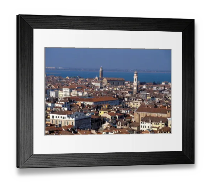 Framed Print : Europe, Italy, Venice. Aerial view of city