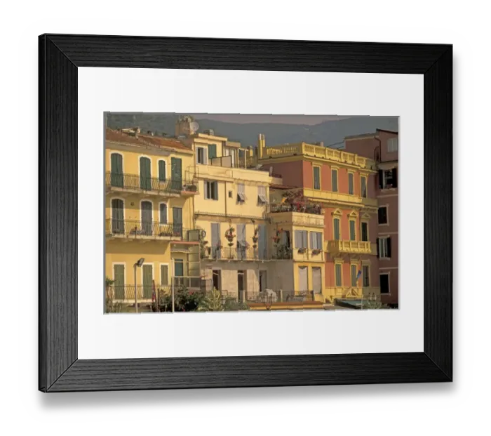 Framed Print : Europe, Italy, Liguria, Alassio. Riviera di Ponente. Morning view, beachfront Framed Print : Europe, Italy, Liguria, Alassio. Riviera di Ponente. Morning view, beachfront