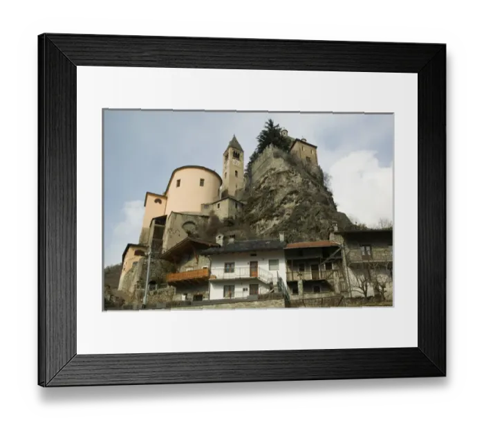 Framed Print : Europe, Italy, Valle d Aosta-ST-PIERRE: Castello di St-Pierre / Winter Framed Print : Europe, Italy, Valle d Aosta-ST-PIERRE: Castello di St-Pierre / Winter