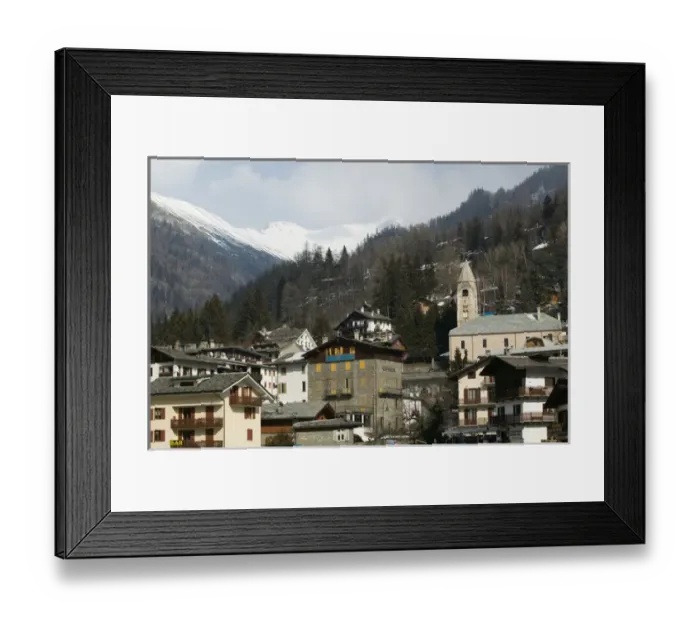 Framed Print : Europe, Italy, Valle d Aosta, COURMAYEUR: Town View / Daytime / Winter Framed Print : Europe, Italy, Valle d Aosta, COURMAYEUR: Town View / Daytime / Winter
