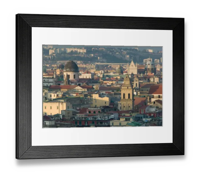 Framed Print : Europe, Italy, Campania, NAPLES: Late Afternoon Church View from Vomero Hills / Daytime Framed Print : Europe, Italy, Campania, NAPLES: Late Afternoon Church View from Vomero Hills / Daytime