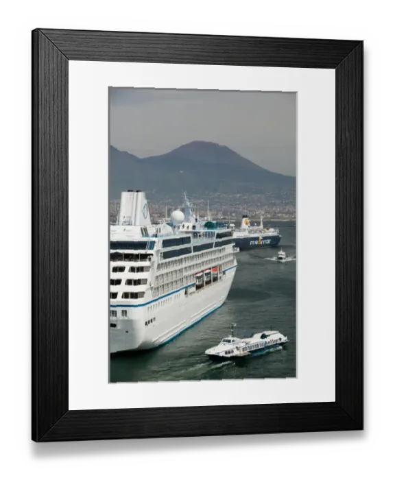 Framed Print : Europe, Italy, Campania, NAPLES: Port of Naples with Harbor Ferries Framed Print : Europe, Italy, Campania, NAPLES: Port of Naples with Harbor Ferries