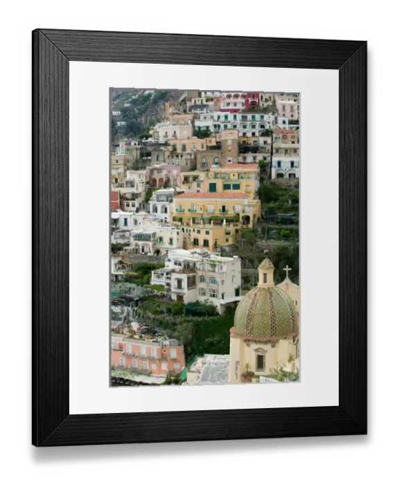 Framed Print : Europe, Italy, Campania (Amalfi Coast) POSITANO: Town View with Santa Maria Assunta Framed Print : Europe, Italy, Campania (Amalfi Coast) POSITANO: Town View with Santa Maria Assunta