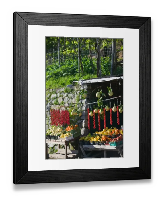 Framed Print : Europe, Italy, Campania, (Sorrento Penninsula) San Pietro: Fruit & Vegetable Roadside Framed Print : Europe, Italy, Campania, (Sorrento Penninsula) San Pietro: Fruit & Vegetable Roadside