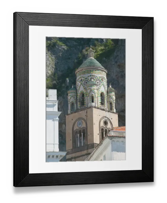 Framed Print : Europe, Italy, Campania, (Amalfi Coast), Amalfi: Saint Andrea Cathedral Tower  /  Morning