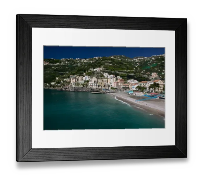Framed Print : Europe, Italy, Campania, (Amalfi Coast) Maiori: Town View with Beach Framed Print : Europe, Italy, Campania, (Amalfi Coast) Maiori: Town View with Beach