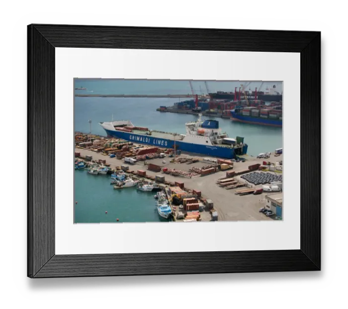 Framed Print : Europe, Italy, Campania (Amalfi Coast), Salerno: Commercial Port Framed Print : Europe, Italy, Campania (Amalfi Coast), Salerno: Commercial Port