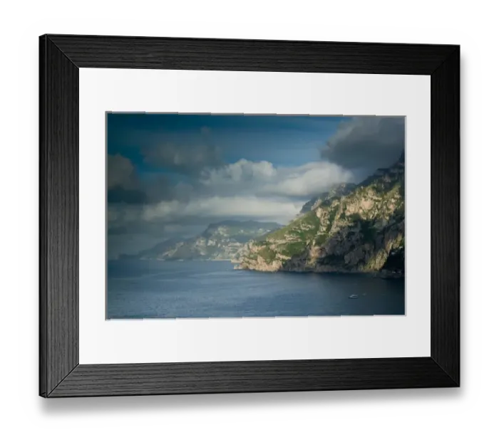 Framed Print : Europe, Italy, Campania (Amalfi Coast) Positano: Morning View of the Amalfi Coast