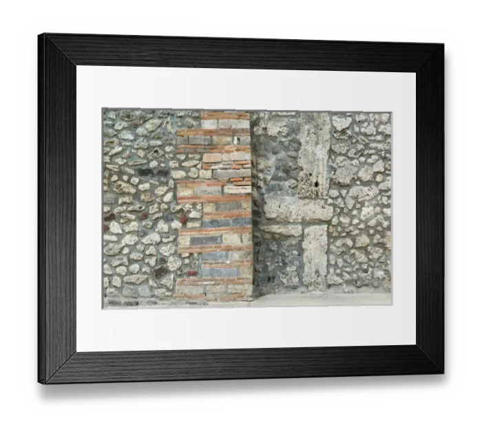 Framed Print : Europe, Italy, Campania, POMPEI: Stone Wall Detail Framed Print : Europe, Italy, Campania, POMPEI: Stone Wall Detail