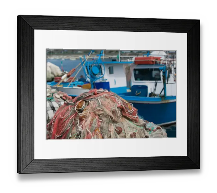 Framed Print : ITALY-Campania-(Bay of Naples)-ISCHIA-FORIO: Fishing Port / Fishing Nets Framed Print : ITALY-Campania-(Bay of Naples)-ISCHIA-FORIO: Fishing Port / Fishing Nets