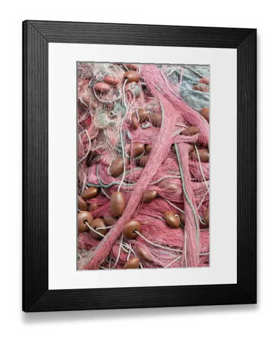 Framed Print : ITALY-Campania-(Bay of Naples)-ISCHIA-FORIO: Fishing Port  /  Fishing Nets