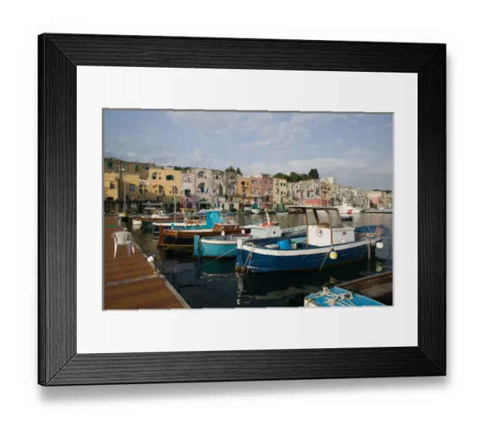Framed Print : ITALY-Campania-(Bay of Naples)-PROCIDA: Morning View of PROCIDA port Framed Print : ITALY-Campania-(Bay of Naples)-PROCIDA: Morning View of PROCIDA port