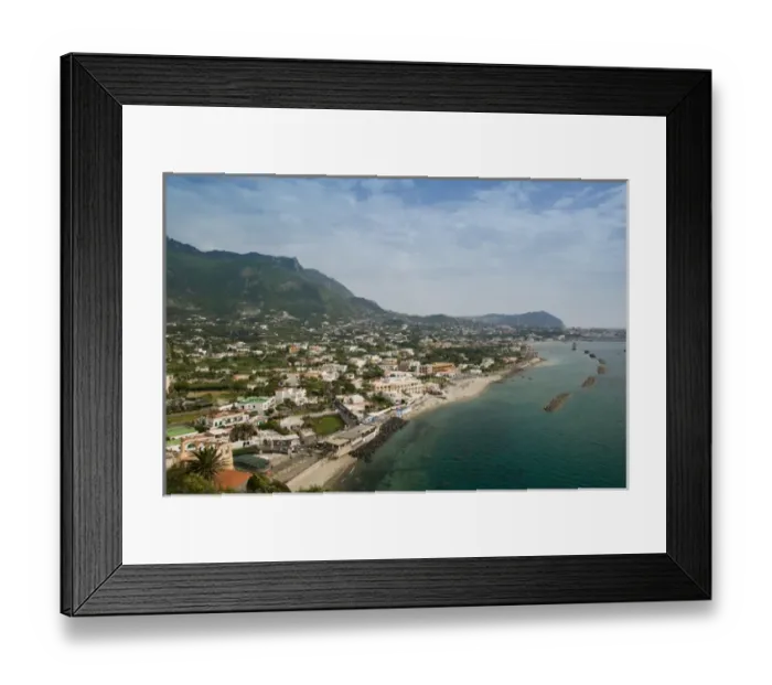 Framed Print : ITALY-Campania-(Bay of Naples)-ISCHIA-FORIO: View of the Spiaggia di San Francesco