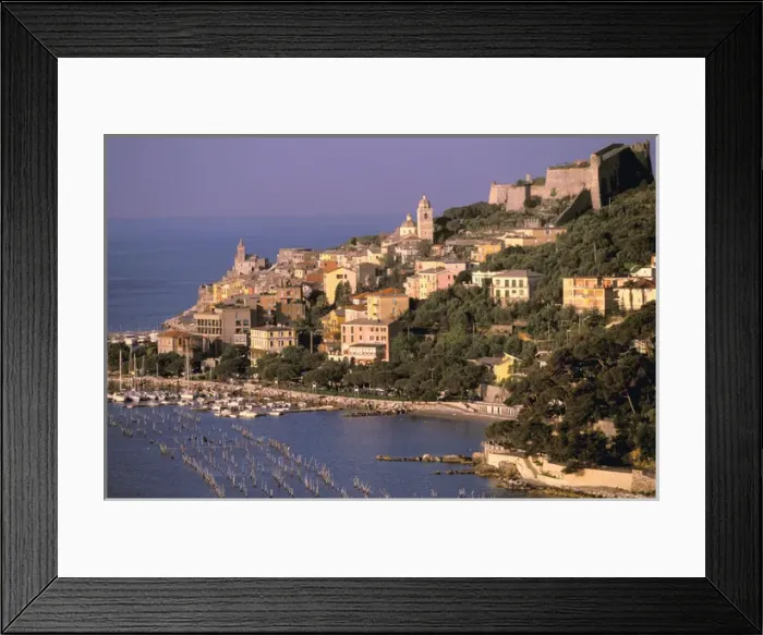 Framed Print : Europe, Italy, Liguria, Riviera di Levante, Porto Venere. Town view  /  morning