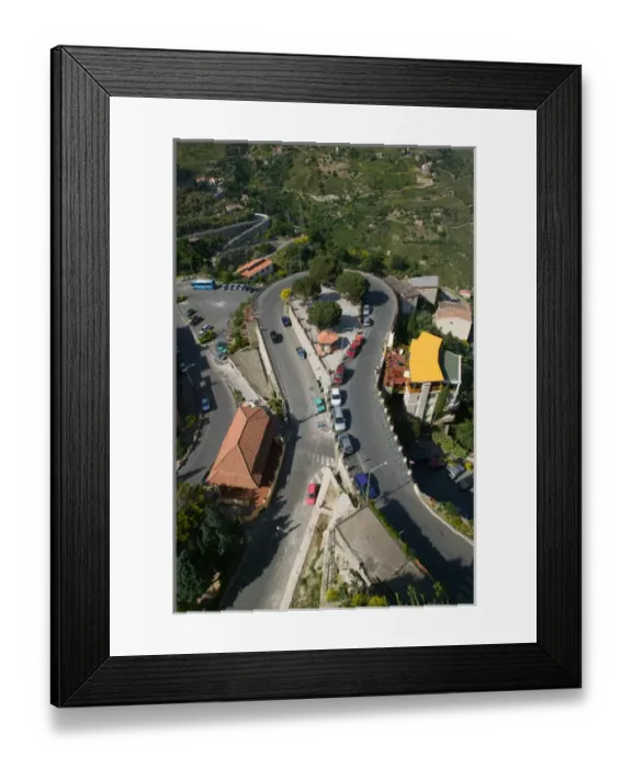Framed Print : ITALY-Sicily-TAORMINA (Castelmola): Mountain Road / Castelmola Village Framed Print : ITALY-Sicily-TAORMINA (Castelmola): Mountain Road / Castelmola Village
