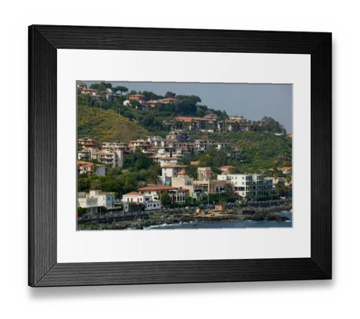 Framed Print : ITALY-Sicily-ACI CASTELLO: Town View from the Norman Castle