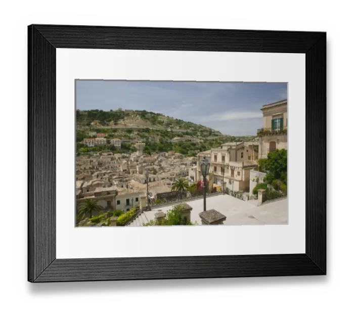 Framed Print : ITALY-Sicily-MODICA: Town View from Steps to San Giorgio Church