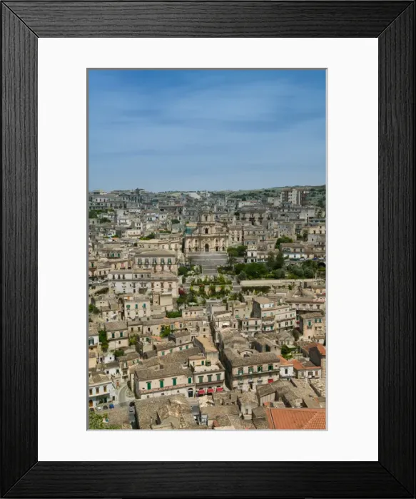 Framed Print : ITALY-Sicily-MODICA: San Giorgio Church & Town from the West / Daytime Framed Print : ITALY-Sicily-MODICA: San Giorgio Church & Town from the West / Daytime