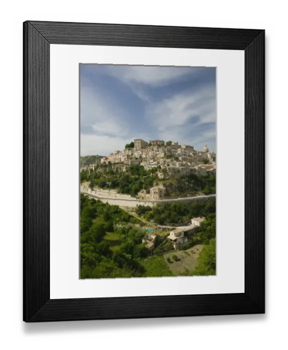 Framed Print : ITALY-Sicily-RAGUSA IBLA: Town View from the South