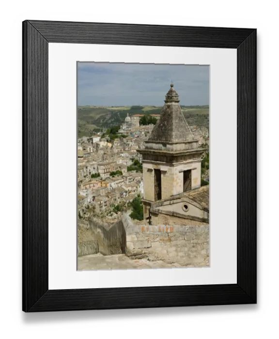 Framed Print : ITALY-Sicily-RAGUSA IBLA: Town View and Santa Maria delle Scale Church Framed Print : ITALY-Sicily-RAGUSA IBLA: Town View and Santa Maria delle Scale Church