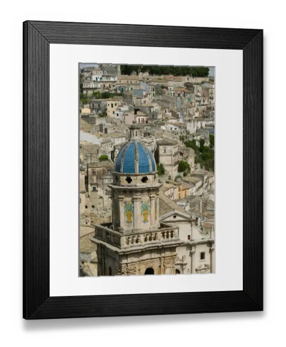 Framed Print : ITALY-Sicily-RAGUSA IBLA: Town View with Santa Maria dellItria Church