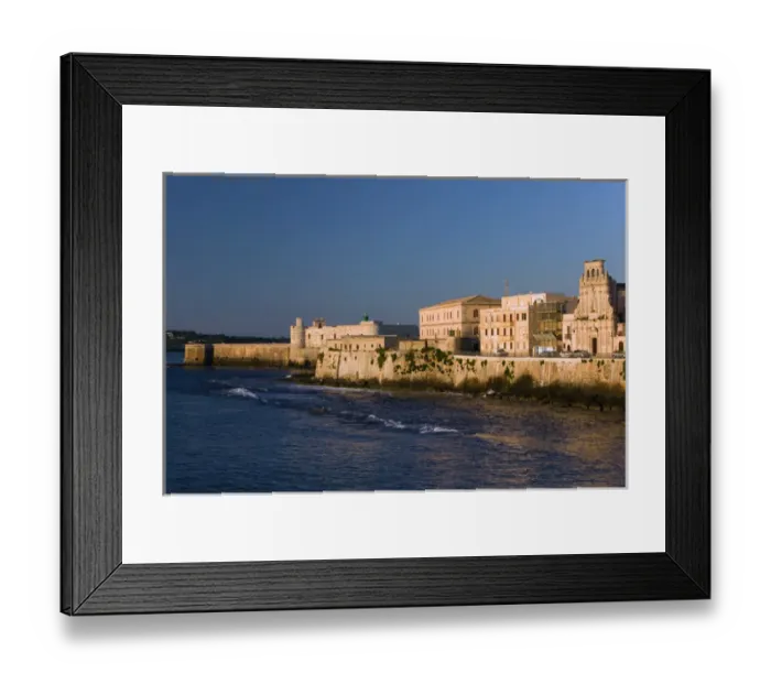 Framed Print : ITALY-Sicily-SIRACUSA (Syracuse): Ortygia Island- Waterfront / Sunrise Framed Print : ITALY-Sicily-SIRACUSA (Syracuse): Ortygia Island- Waterfront / Sunrise
