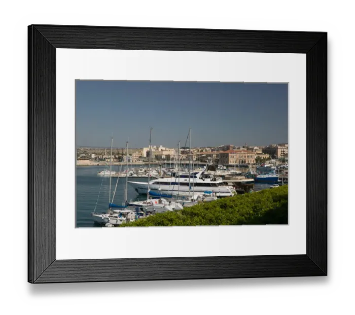 Framed Print : Italy, Sicily, Syracuse, Ortygia Island, Waterfront, Yacht Harbor
