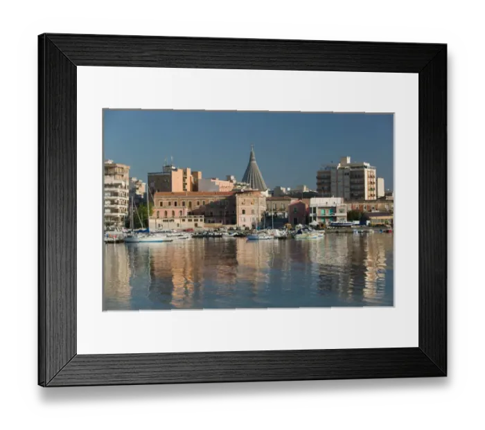 Framed Print : Italy, Sicily, Syracuse, Ortygia Island, Waterfront, Modern Siracusa