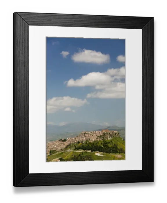 Framed Print : Italy, Sicily, Enna Area, Calascibetta, View of Hilltop Town Framed Print : Italy, Sicily, Enna Area, Calascibetta, View of Hilltop Town